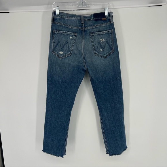 Mother High Waisted Rider Distressed Ankle Jeans in Far Beyond the Sky 28 - Picture 10 of 10